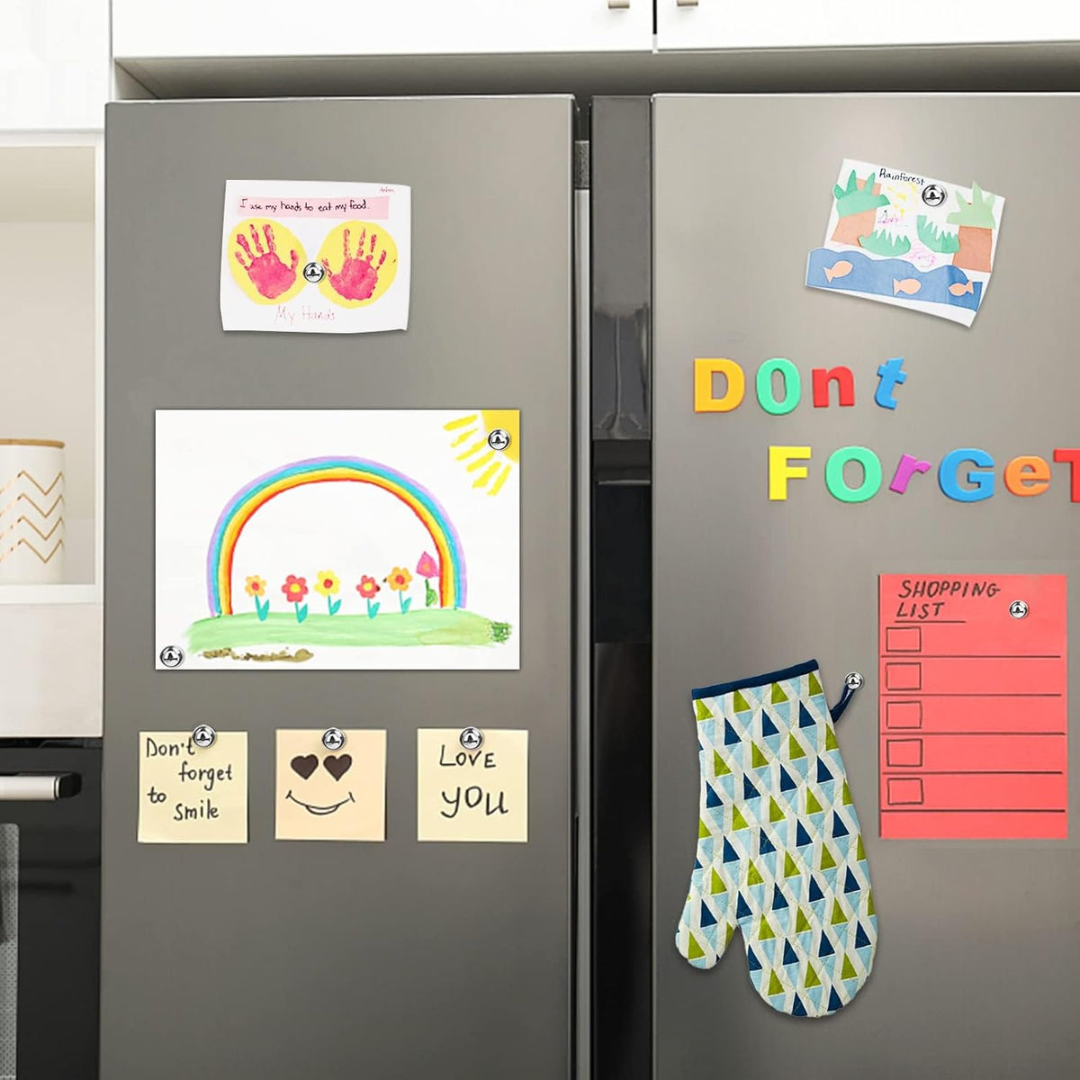 90Pcs Refrigerator Magnets - Strong Neodymium Fridge for Whiteboard, Metal Push Pin Magnets, Ideal Kitchen, Office, School