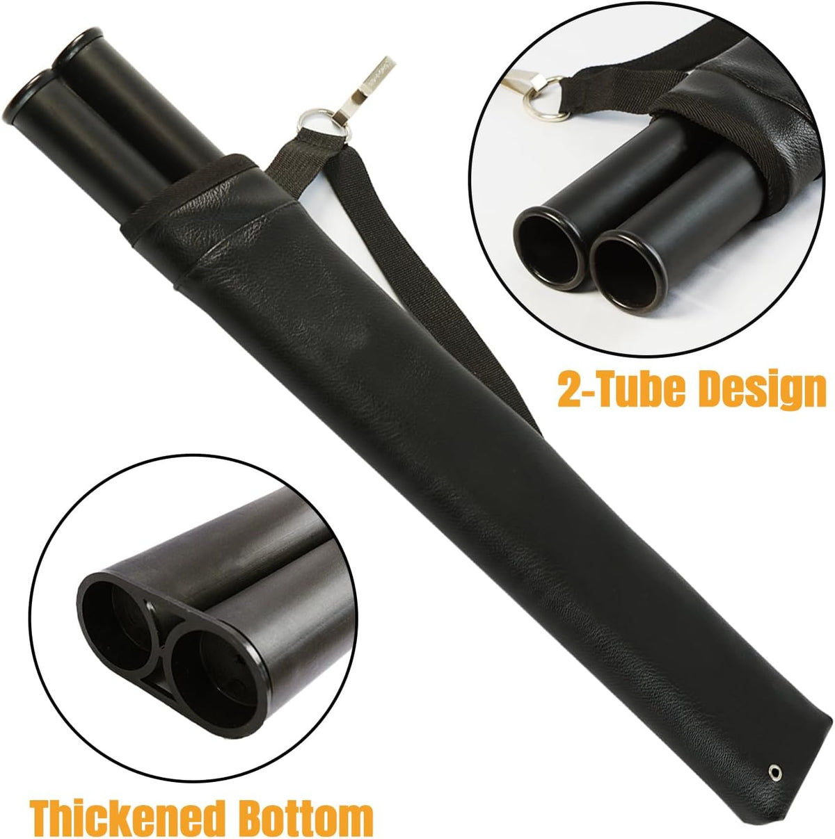 Archery Arrow Quiver Hip Tube with 2-Tubes and Belt Clip Lightweight for Youth Carbon Wooden Crossbow Arrows Holder -