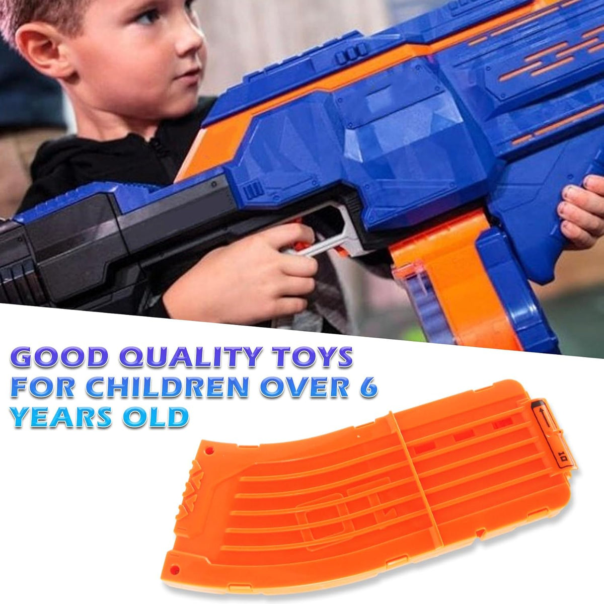 10 Darts Curved Magazine Quick Reload Clip Compatible for Nerf Elite (Orange, 2Pcs) 2pcs Orange