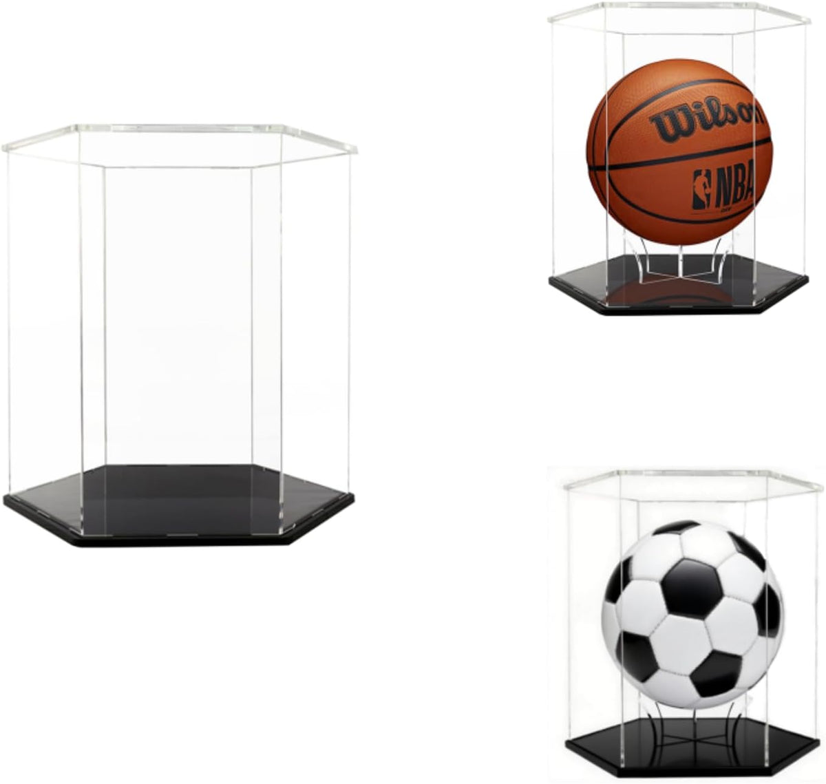 Basketball Display Case,Soccer Ball case, Acrylic Collectible Case, Soccer and Volleyball Collection Sports Souvenir Box (13.4 in X 11.8 13.4 in)