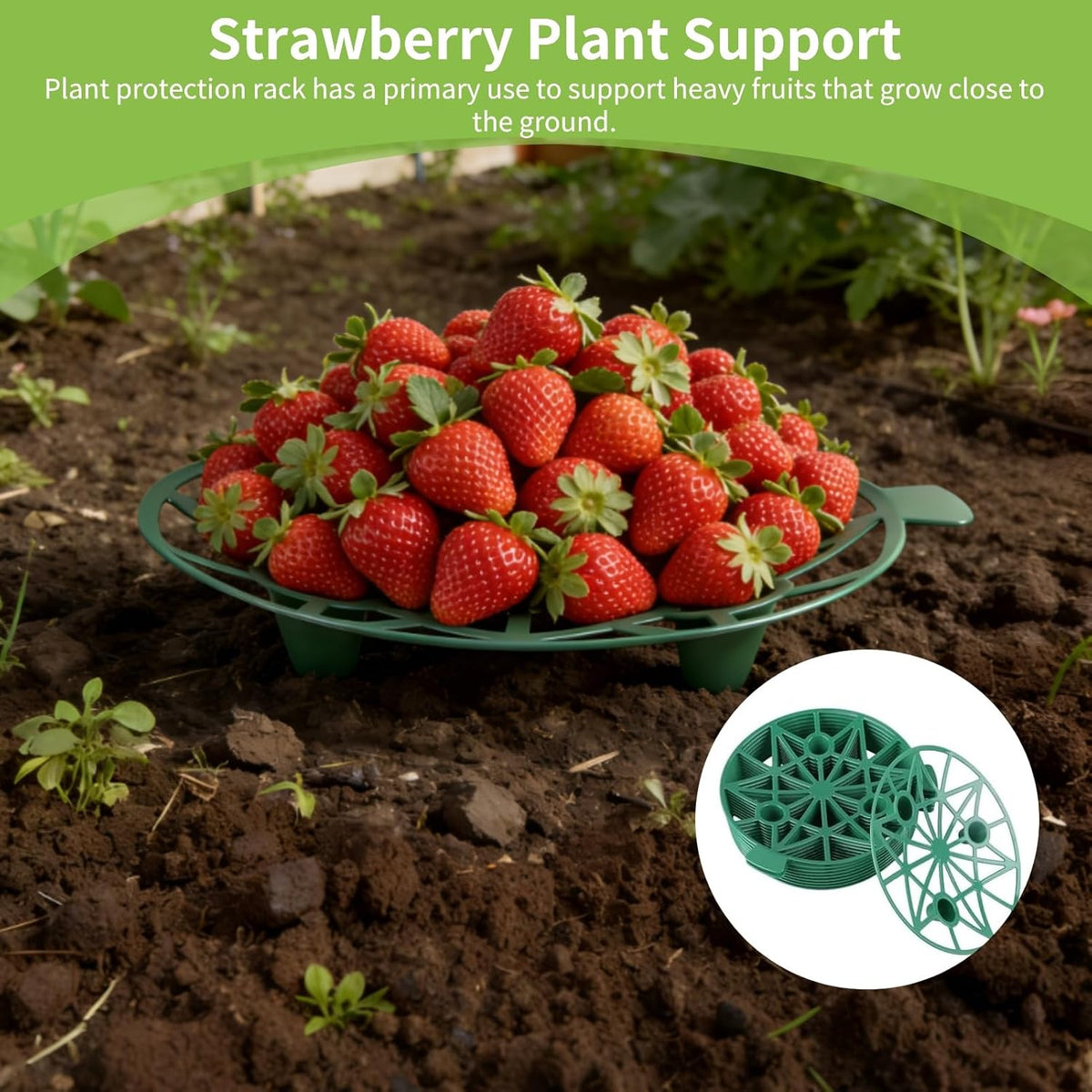 10PCS Strawberry Plant Support, Watermelon Support Stand Melon Holder Tray Protection Rack Cradle Pumpkin for Squash Cantaloupe