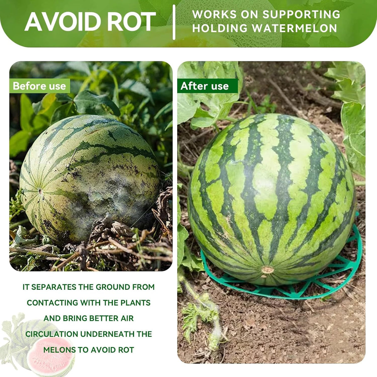 10PCS Strawberry Plant Support, Watermelon Support Stand Melon Holder Tray Protection Rack Cradle Pumpkin for Squash Cantaloupe