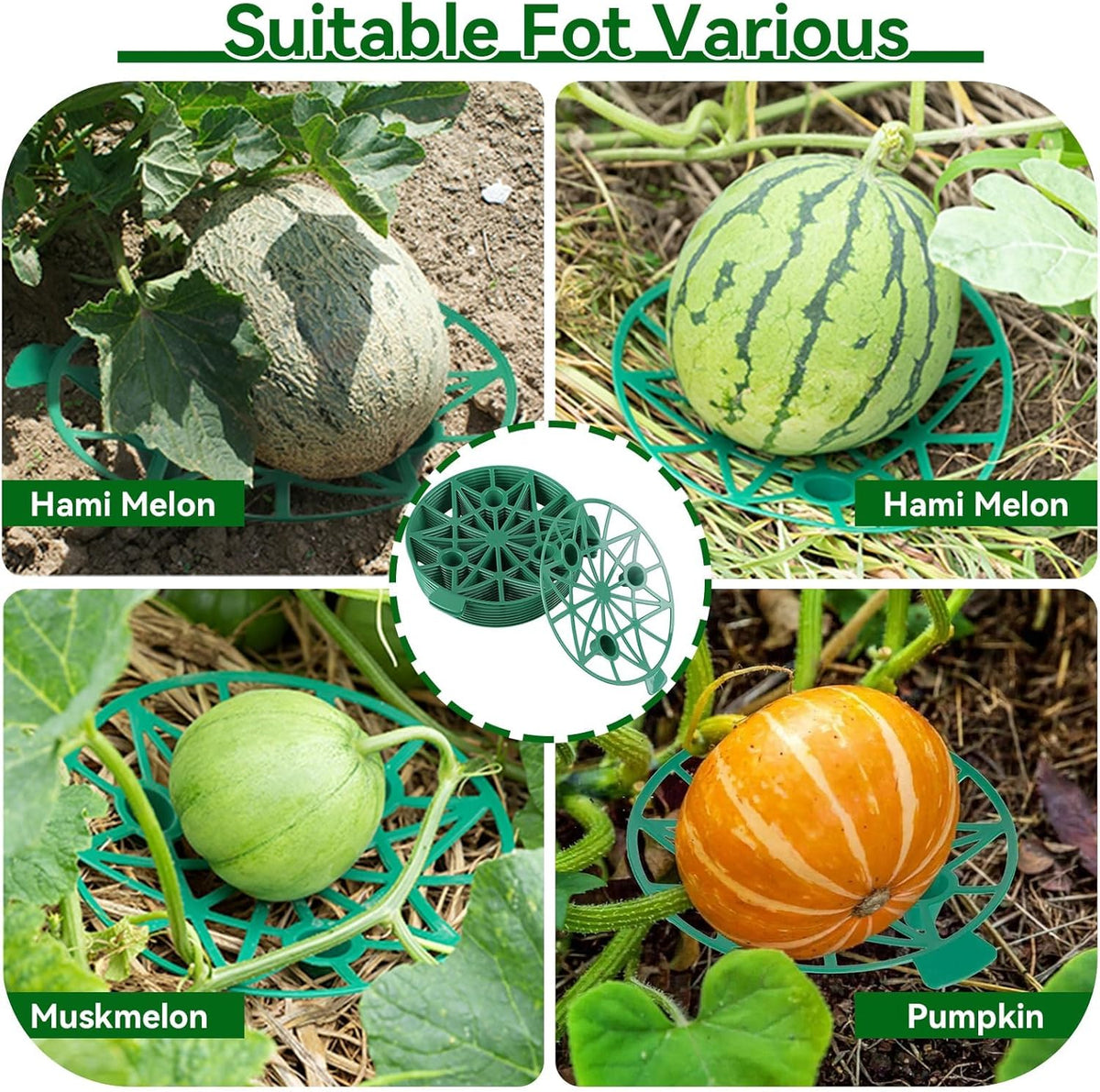 10PCS Strawberry Plant Support, Watermelon Support Stand Melon Holder Tray Protection Rack Cradle Pumpkin for Squash Cantaloupe