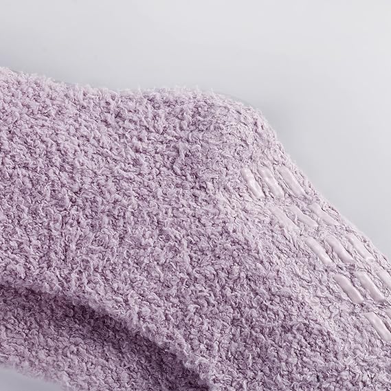 Non-slip socks - Coral fleece socks - with grip - lint-free - suitable for ladies - 4 pairs - gift
