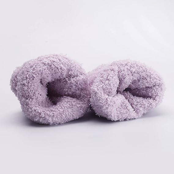 Non-slip socks - Coral fleece socks - with grip - lint-free - suitable for ladies - 4 pairs - gift