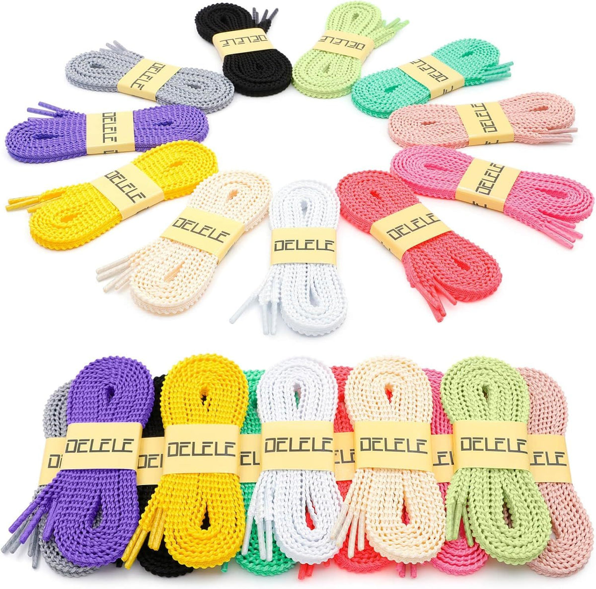 Thick lat Shoe Laces: Replacement Athletic Shoelaces or Sneakers(2Pair)