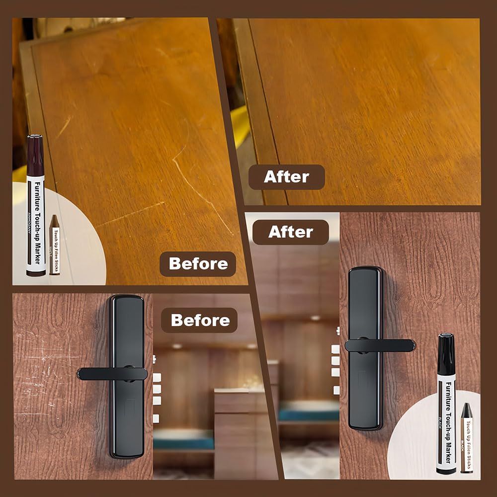 Wooden urniture loor Scratch Repair Markers and Wax Sticks or Stains, Scratches, Wood loors, Tables, Desks, Carpenters, Bedposts, Touch Ups, and Cover Ups (Set o 13)