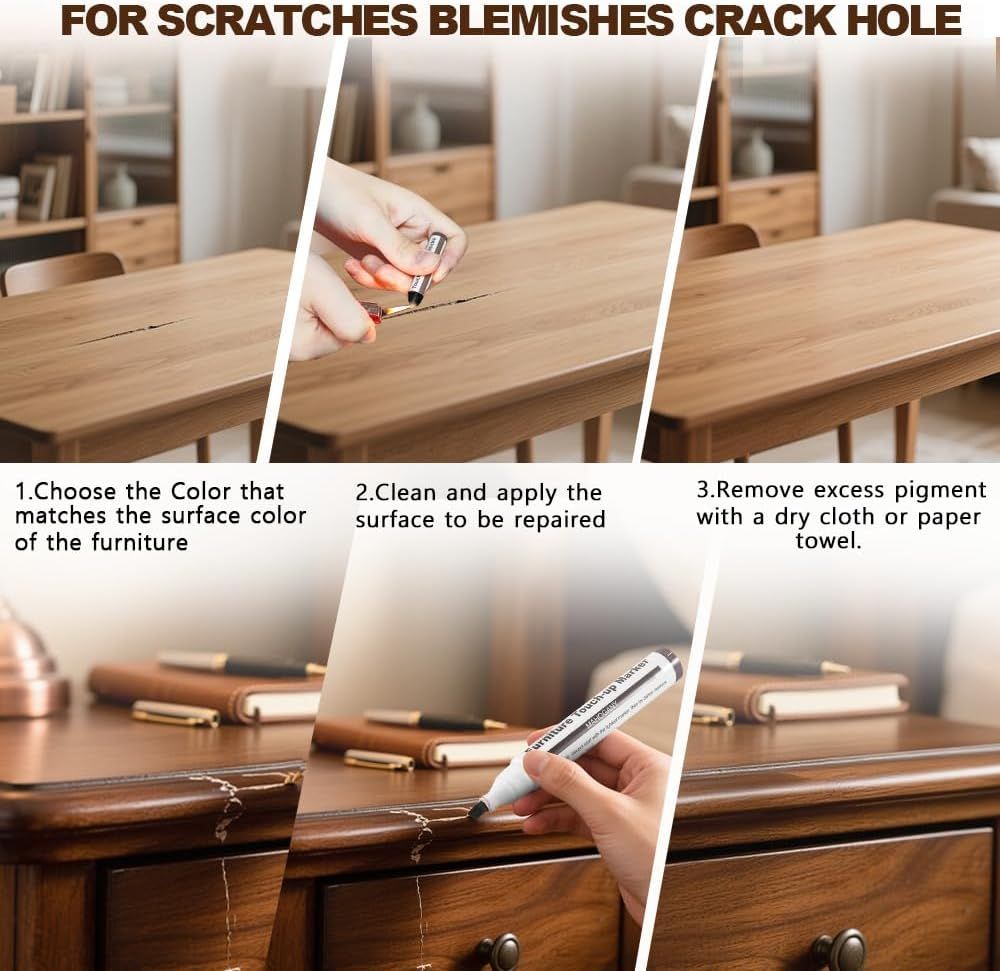 Wooden urniture loor Scratch Repair Markers and Wax Sticks or Stains, Scratches, Wood loors, Tables, Desks, Carpenters, Bedposts, Touch Ups, and Cover Ups (Set o 13)
