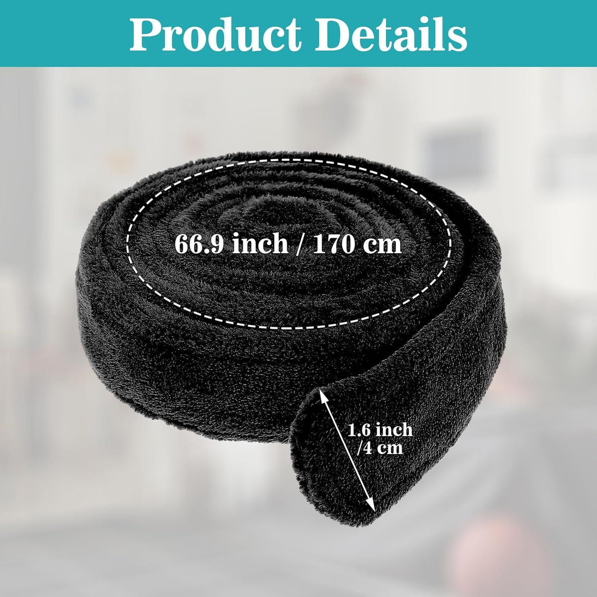 Robe Belt, Reusable Robe Tie, Soft Adjustable Design & Machine Washable for Bathrobe, Hotel & Home Use, (Black, 66.9")