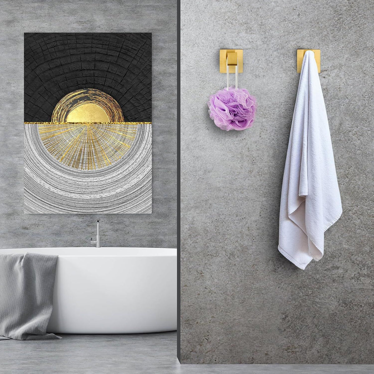 Brushed Gold Stainless Steel Heavy Duty Wall Mounted Square Towel Hooks Robe Hooks - 6 Pack for Bathroom, Kitchen, Bedroom