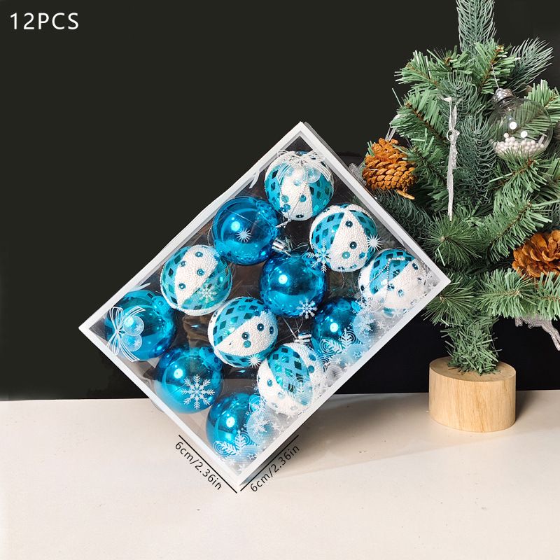 Christmas Balls Ornaments 12-Pack - 6cm Shatterproof Christmas Tree Decorations for Holiday Party Home Decor - Glossy Blue