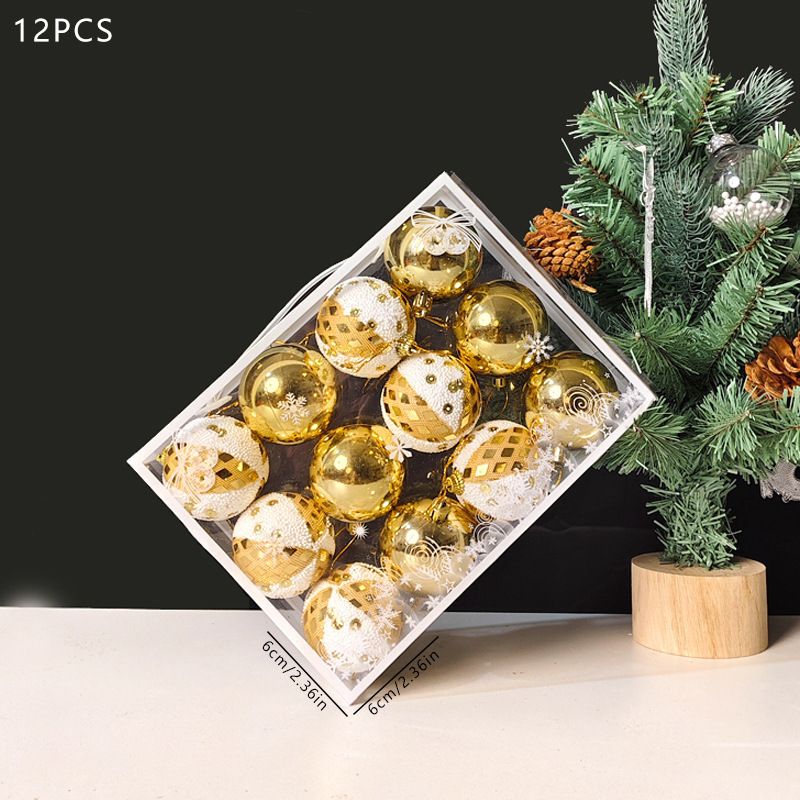 Christmas Balls Ornaments 12-Pack - 6cm Shatterproof Christmas Tree Decorations for Holiday Party Home Decor - Glossy Gold
