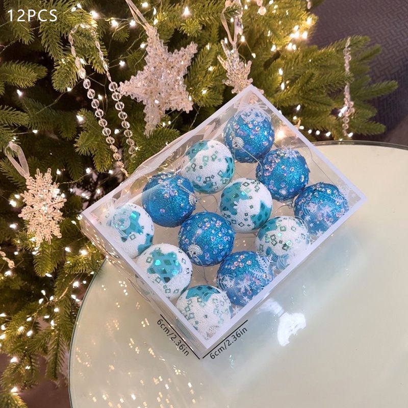 Christmas Balls Ornaments 12-Pack - 6cm Shatterproof Christmas Tree Decorations for Holiday Party Home Decor - Matte Blue