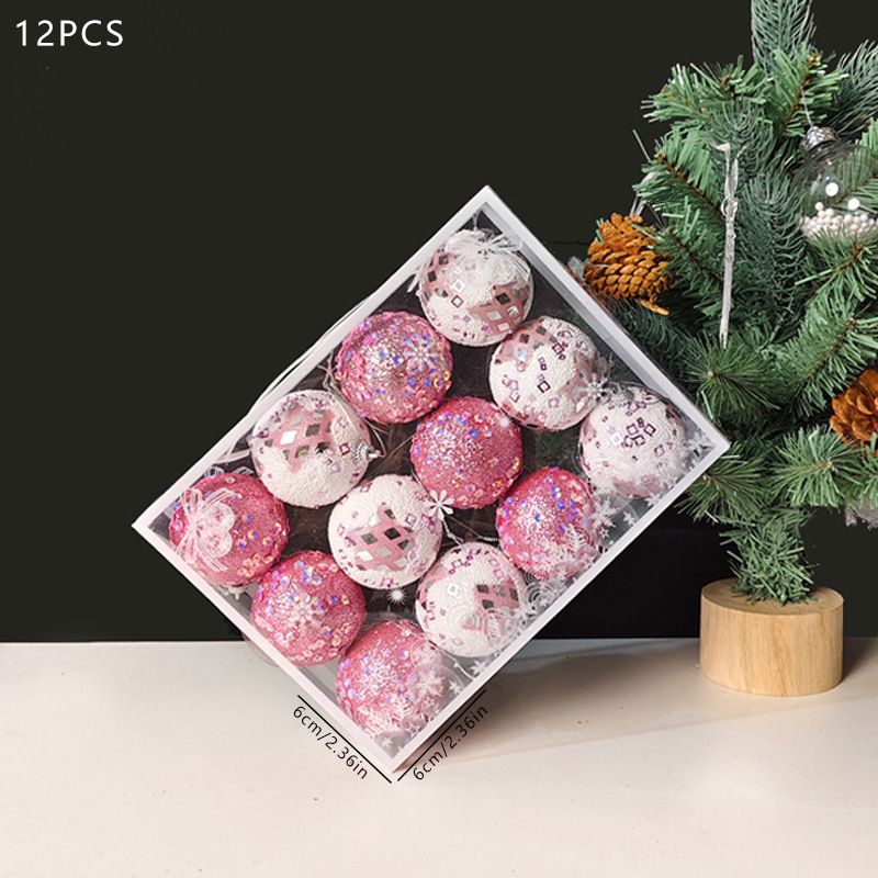 Christmas Balls Ornaments 12-Pack - 6cm Shatterproof Christmas Tree Decorations for Holiday Party Home Decor - Matte Pink