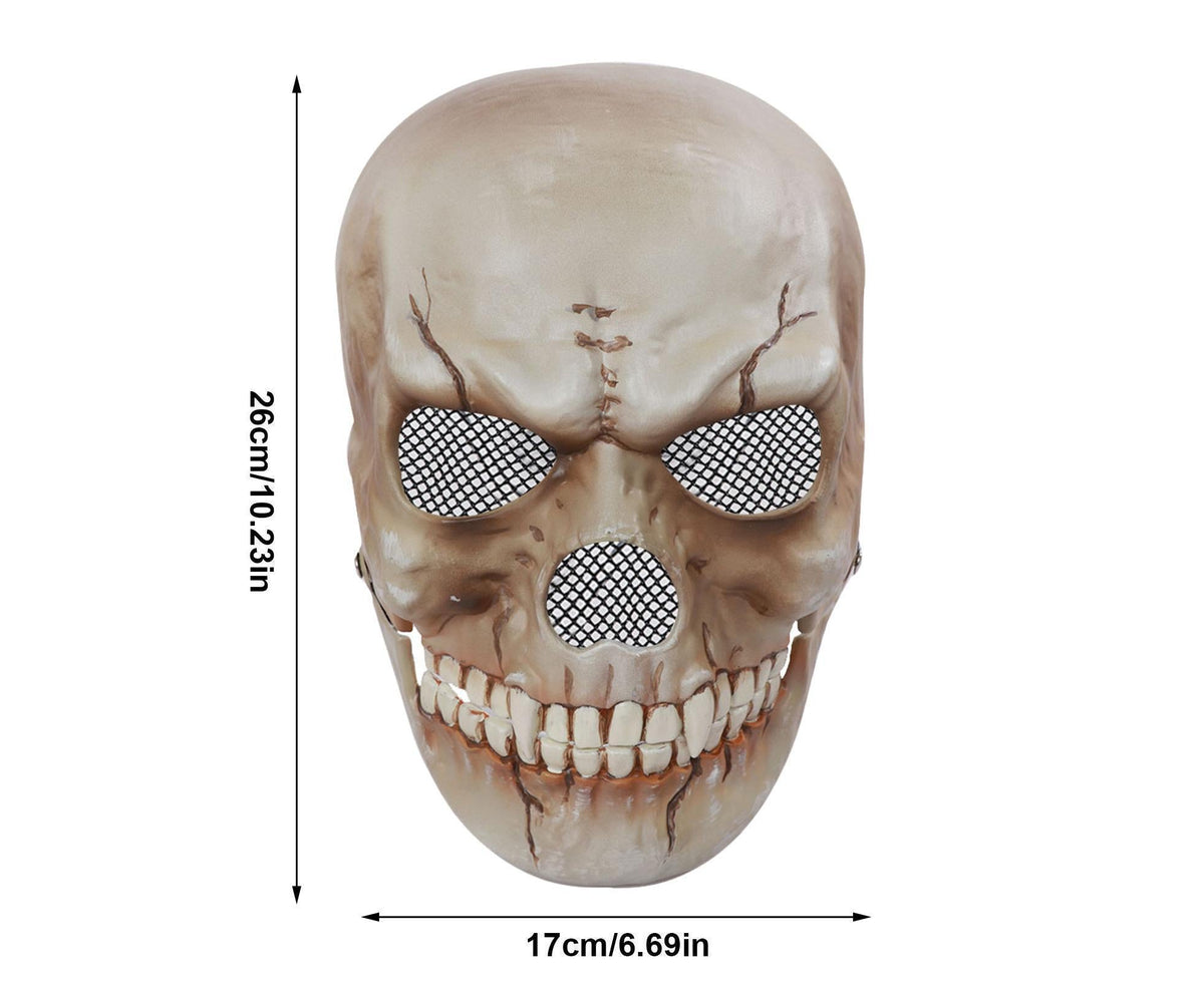 Adjustable Halloween Ghost Masque with Scary Looking Artificial Skeleton Face for Theme Parties Masquerade Balls