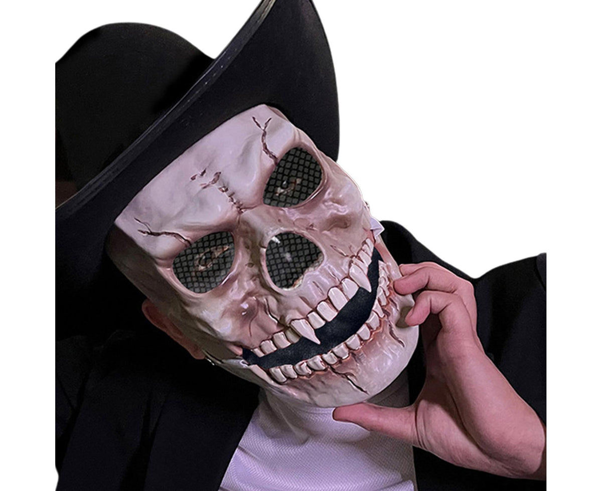 Adjustable Halloween Ghost Masque with Scary Looking Artificial Skeleton Face for Theme Parties Masquerade Balls