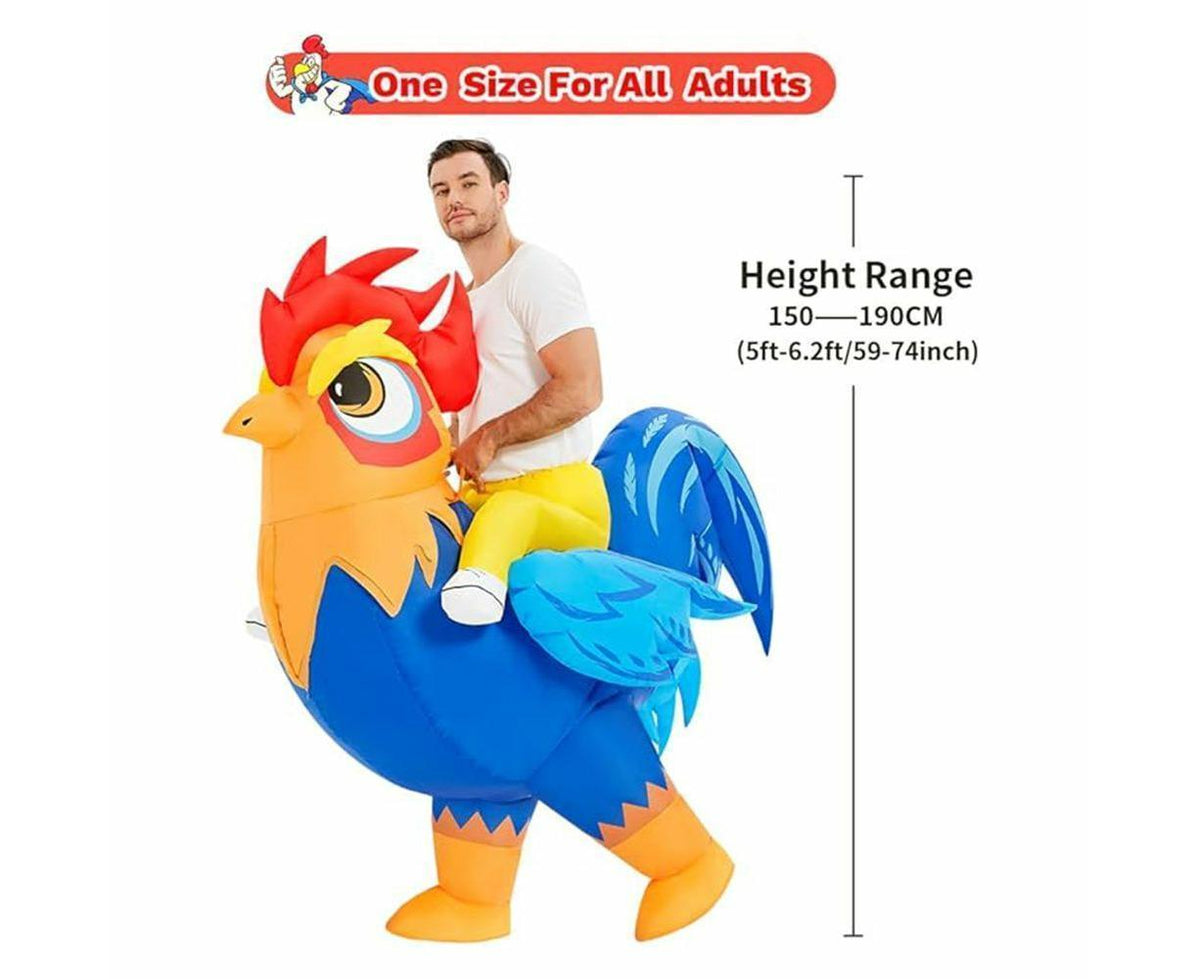 Halloween Inflatable Rooster Costume, Funny Cosplay Halloween Costume for Men Women Birthday Christmas, Suitable for Height 150-190cm