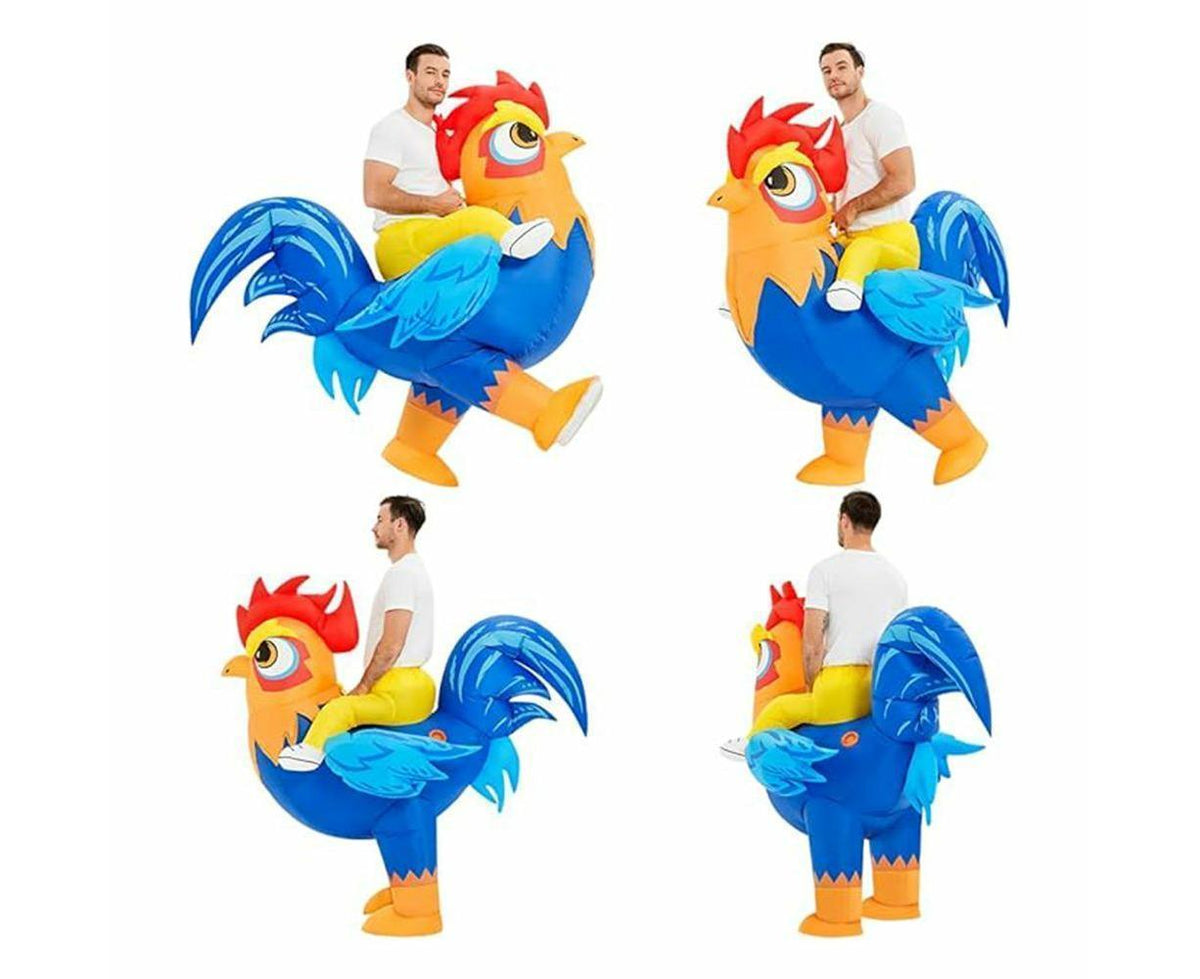 Halloween Inflatable Rooster Costume, Funny Cosplay Halloween Costume for Men Women Birthday Christmas, Suitable for Height 150-190cm