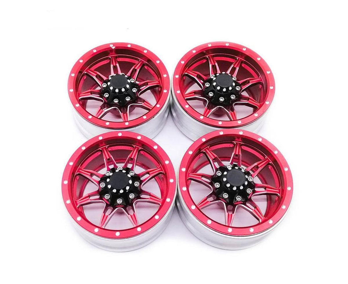 4Pcs/Set 1.9 Inch Wheel Rim Metal Parts for 1/10 Remote Crawl Car Red