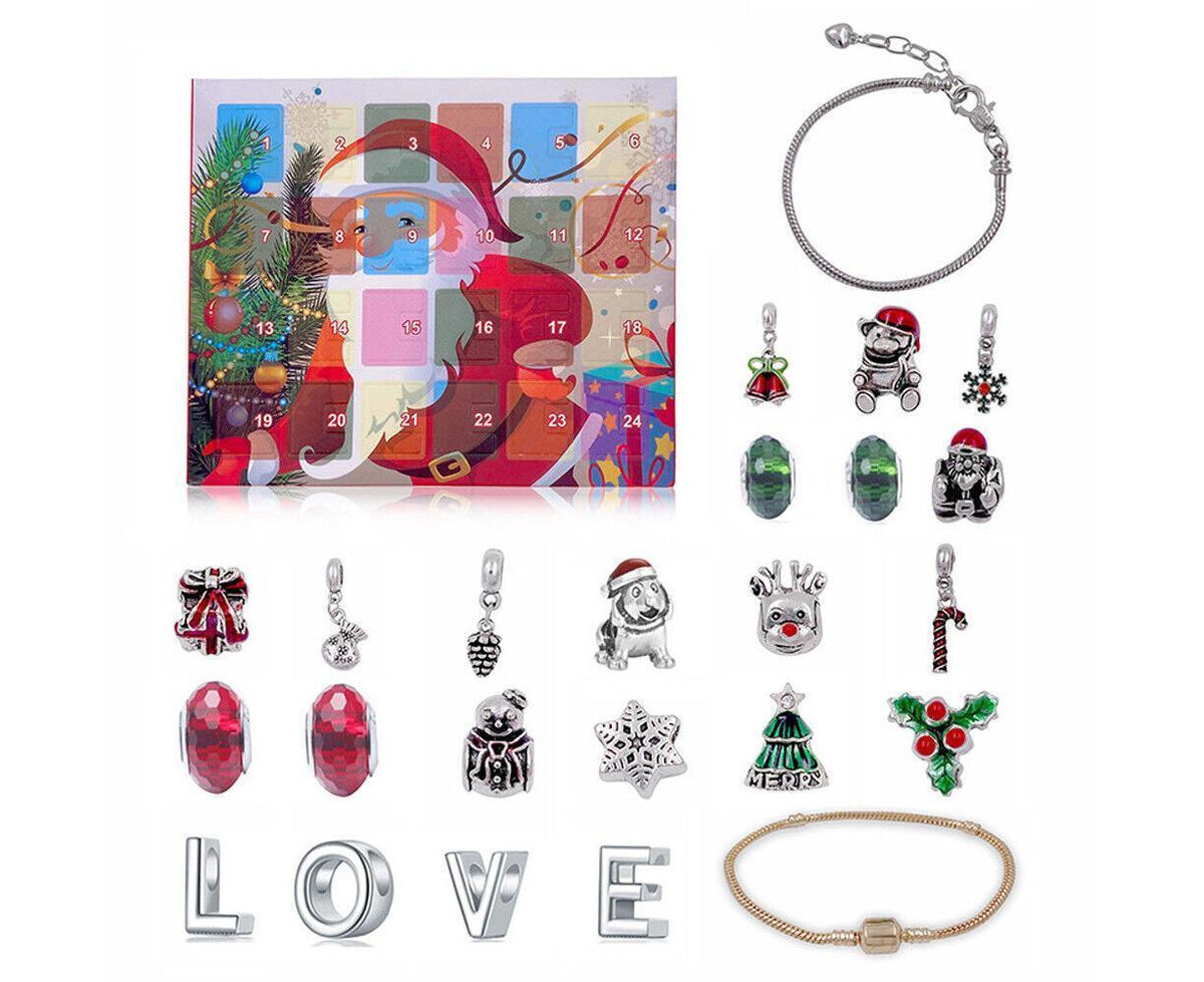 24PCS Bracelet Making Kit DIY Charm Pendants Earring Christmas Gifts Countdown Advent Calendar For Girls