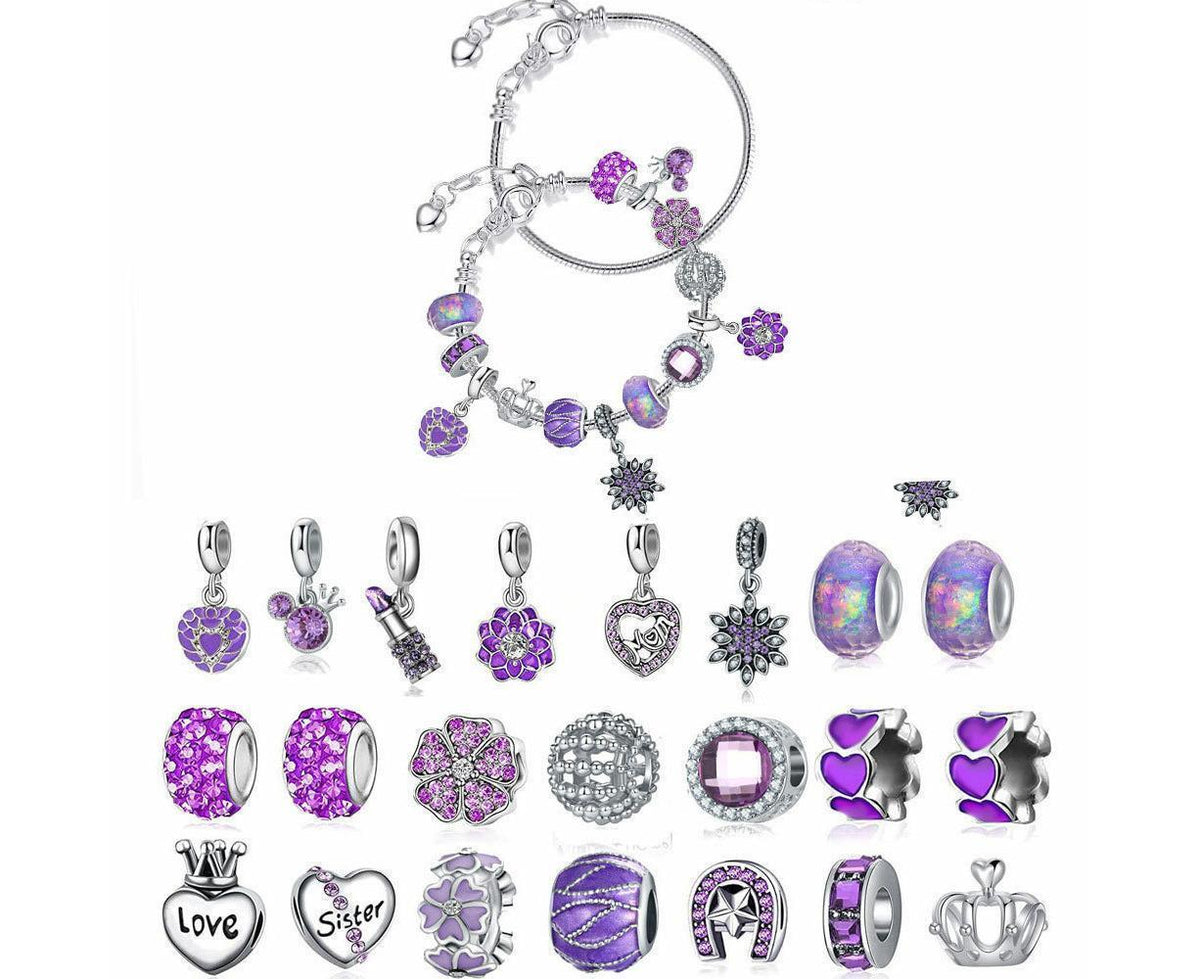 24 DAYS Christmas Advent Countdown Calendar Charm Bracelet Making Kit