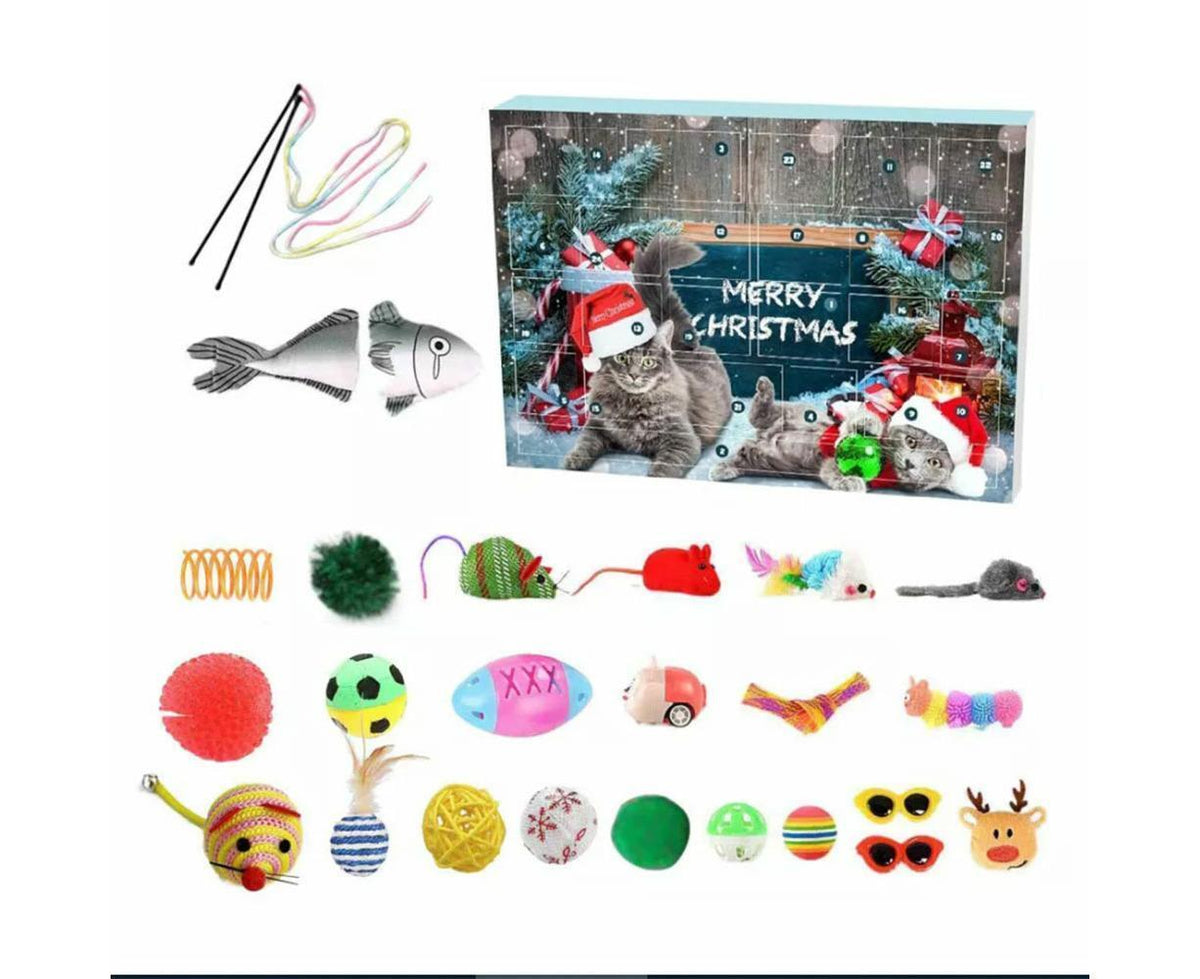 Cat Advent Calendar 2024 Christmas Countdown Calendar Xmas Gift for Kitten Toys 24Pcs