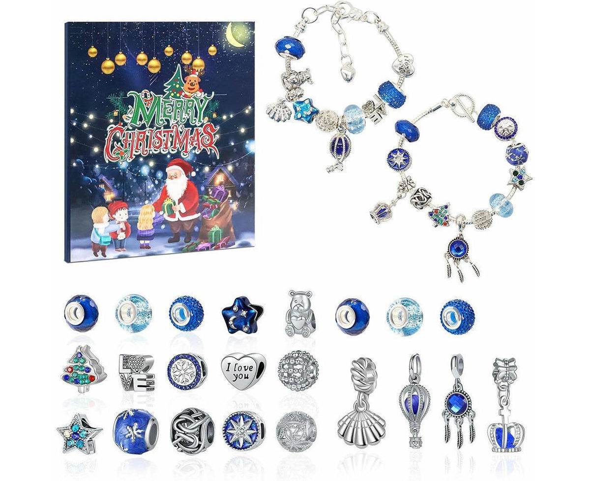 Christmas Advent Calendar DIY Bracelet Charm 24 Days Countdown Calendar Box
