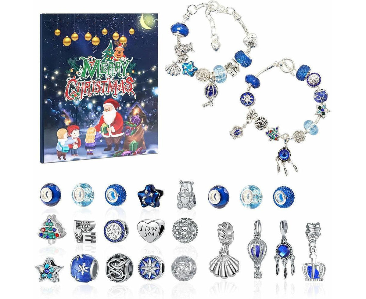 Christmas Advent Calendar DIY Bracelet Charm 24 Days Countdown Calendar Box