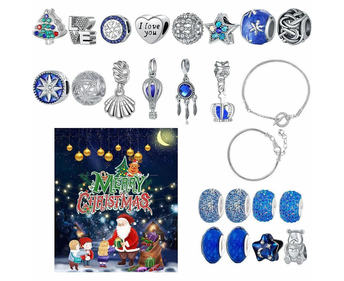 Christmas Advent Calendar DIY Bracelet Charm 24 Days Countdown Calendar Box