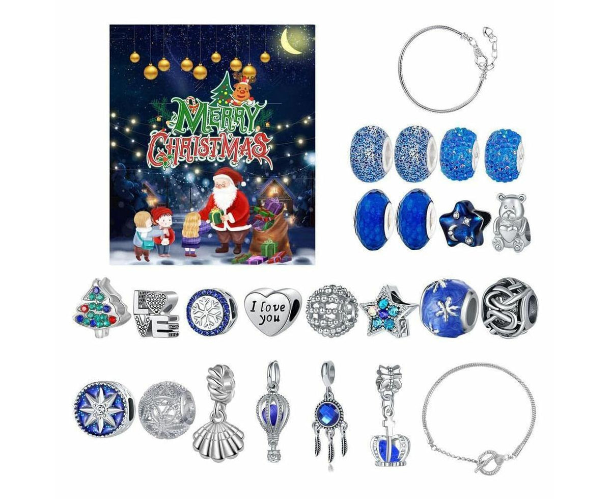 Christmas Advent Calendar DIY Bracelet Charm 24 Days Countdown Calendar Box
