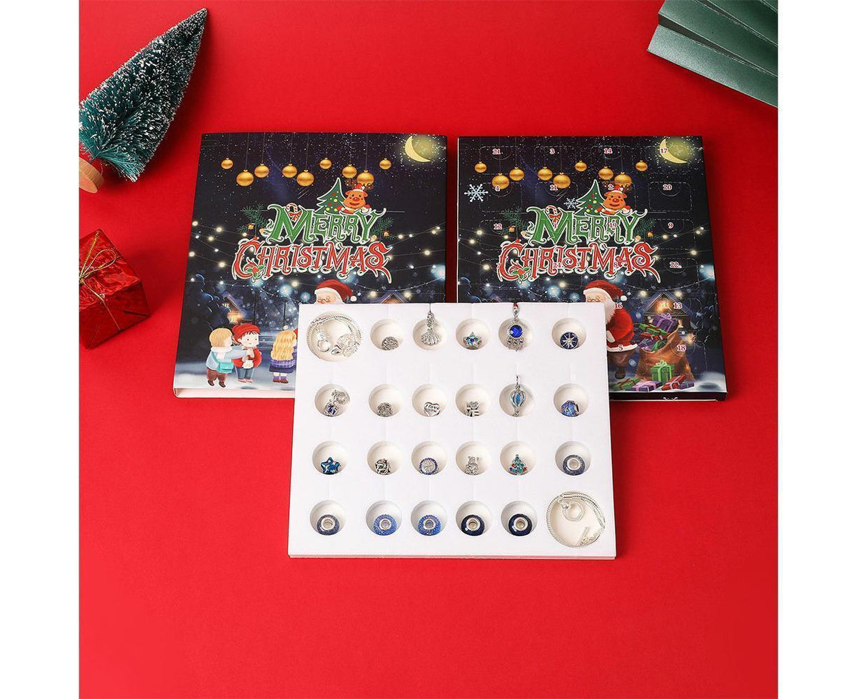 Christmas Advent Calendar DIY Bracelet Charm 24 Days Countdown Calendar Box