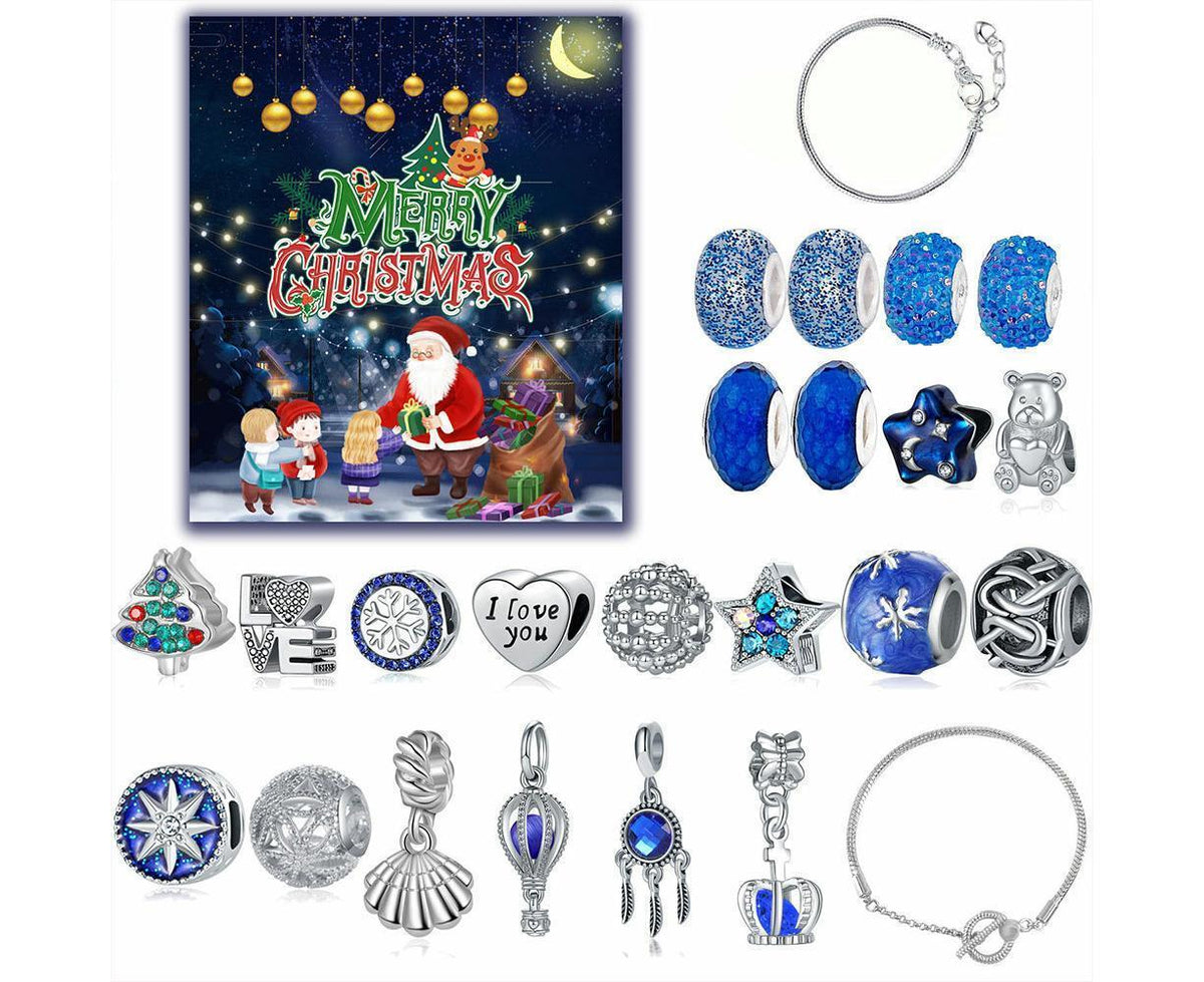 Christmas Advent Calendar DIY Bracelet Charm 24 Days Countdown Calendar Box