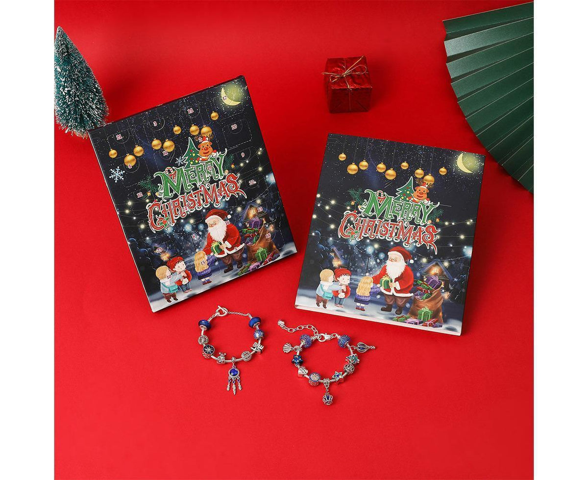 Christmas Advent Calendar DIY Bracelet Charm 24 Days Countdown Calendar Box