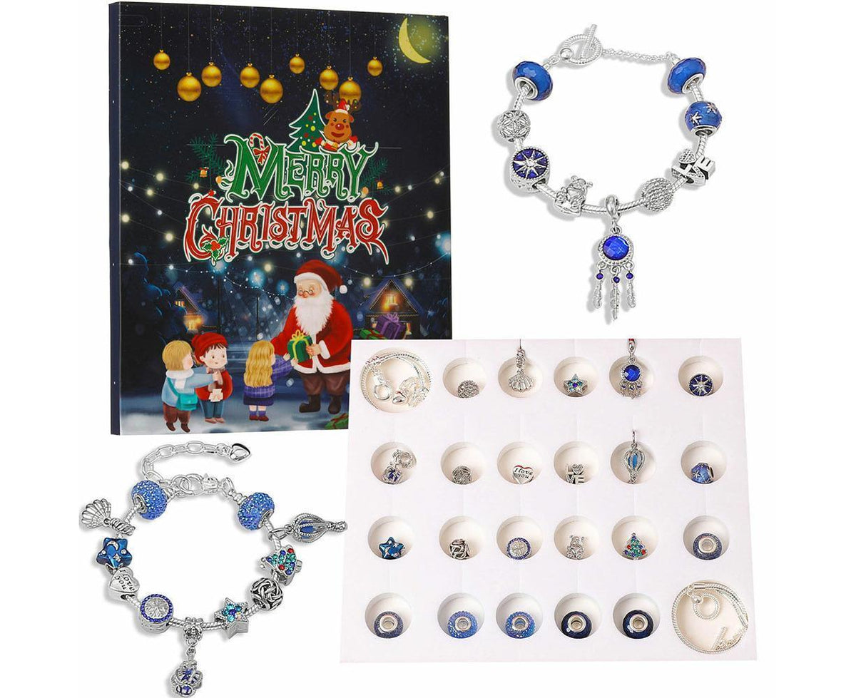 Christmas Advent Calendar DIY Bracelet Charm 24 Days Countdown Calendar Box