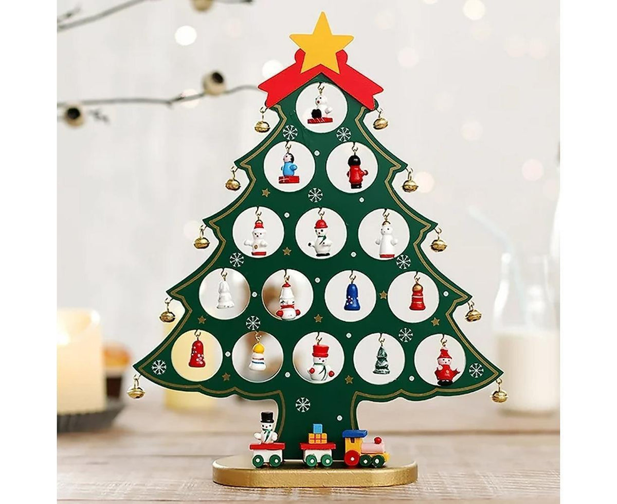 Christmas Tree Advent Calendar 24 Days Countdown to Christmas Tabletop Wooden Advent Calendar Tree