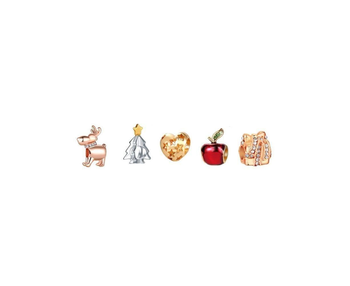 Non-woven Hanging Christmas Advent Charm Calendar Bag-Gold Bracelet