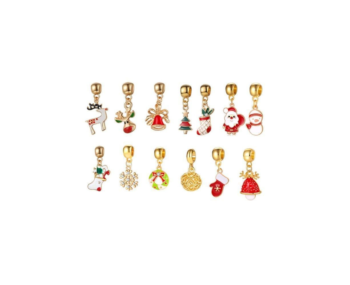 Non-woven Hanging Christmas Advent Charm Calendar Bag-Gold Bracelet