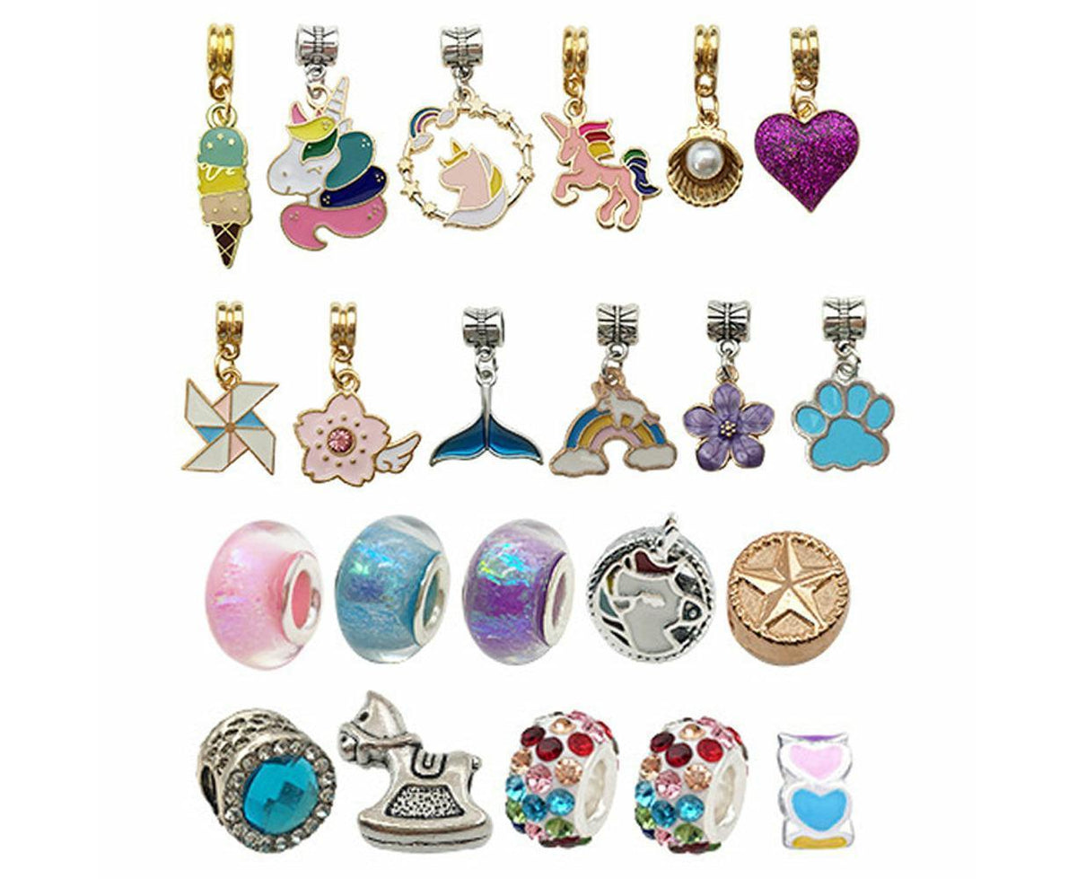 24pcs DIY Christmas Bracelet Advent Calendar Unicorn Christmas Charm Bracelet Set