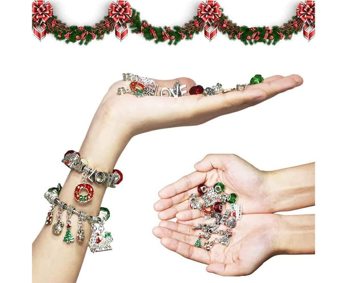 24Pcs Santa Tree Advent Calendar Christmas Countdown Calendar DIY Charm Bracelet Making Kit Gift