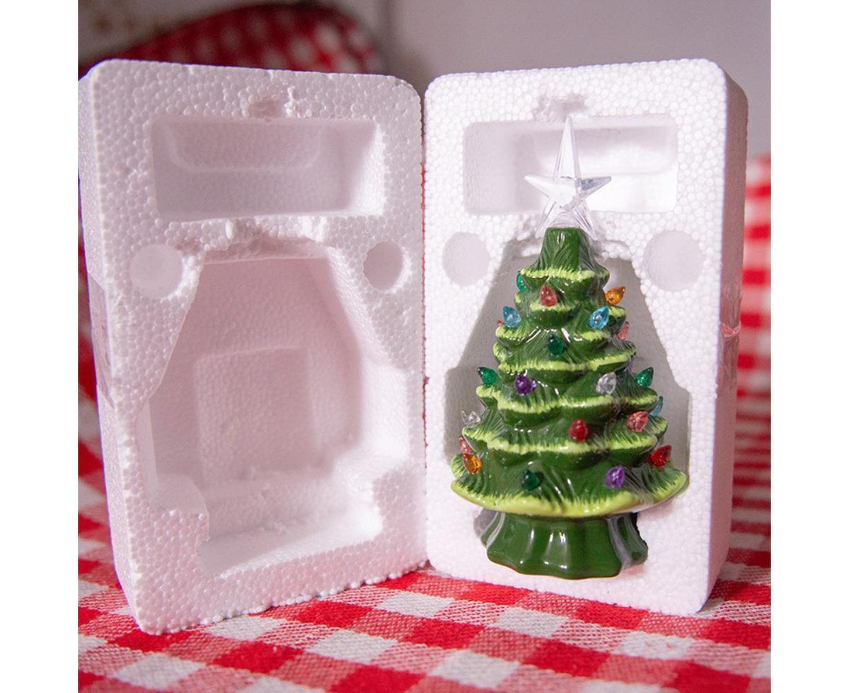18.8cm Lighted Ceramic Christmas Tree Christmas Tabletop Decorations Christmas Lights