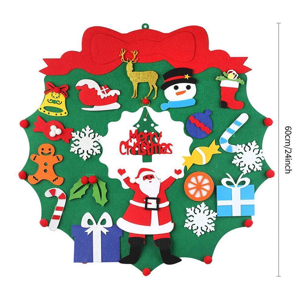 DIY Felt Christmas Wreath Wall Hanging Decor - Without light