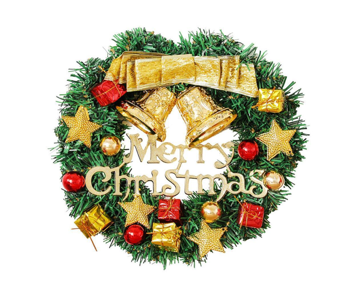 Christmas Wreath for Front Door, Pre-lit Xmas Wreath Decorated with Ball Ornaments, Pine Cones, Berries, for Wall Windows Home Outdoor Decor
