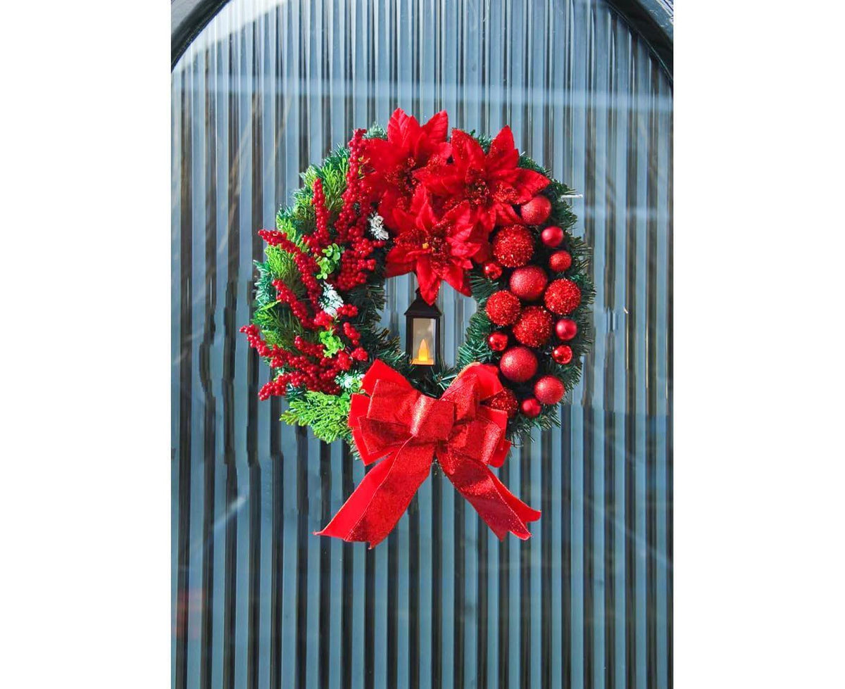 45cm Christmas Wreath with LED Light, Christmas Decoration, Artificial Christmas Wreath