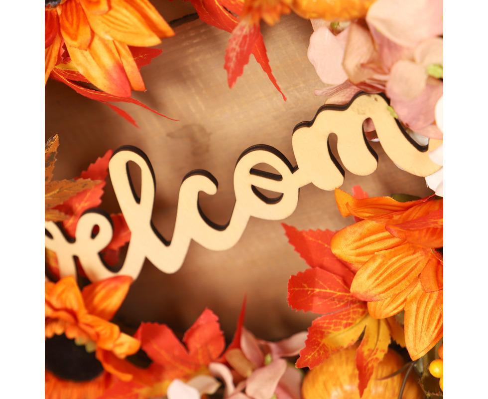 45cm Fall Wreath - Thanksgiving Wreath, Artificial Fall Garland, Welcome Wreath Decorations