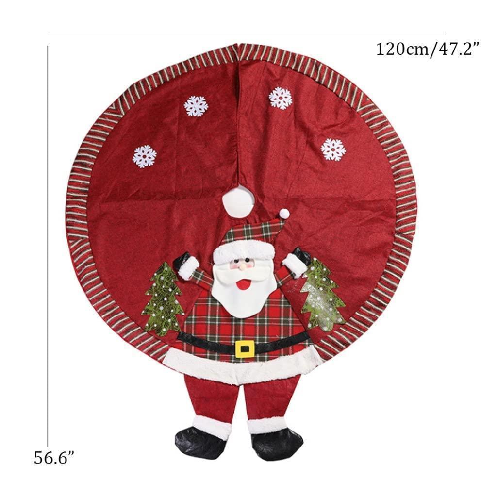 Christmas Tree Skirt, 48 Inch Christmas Tree Skirt Collar, 3D Santa Claus Tree Skirt