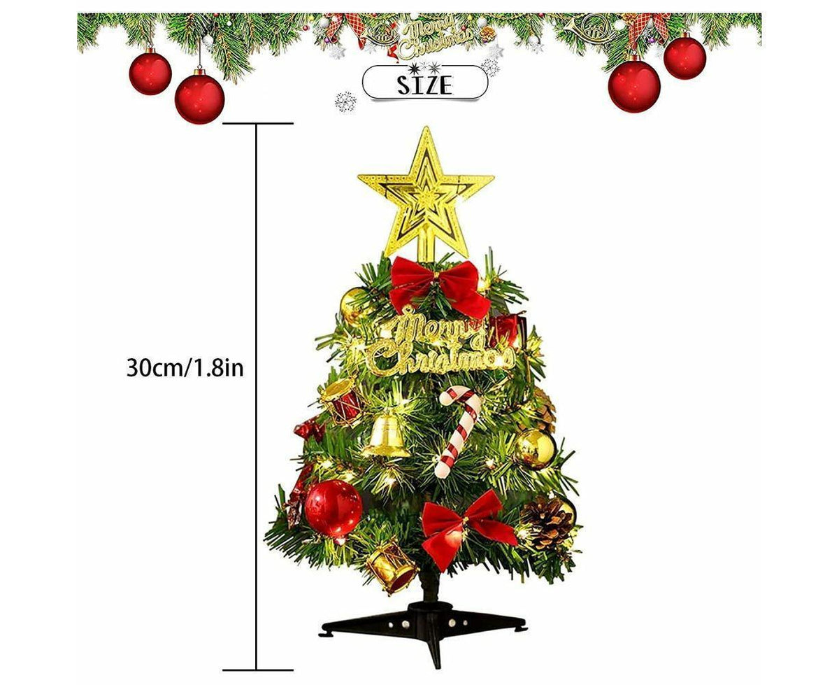 30Cm Mini Christmas Tree, Small Illuminated Christmas Tree,Mini Christmas Tree With Led Fairy Lights, Christmas Tree, Small Artificial Christmas Tree