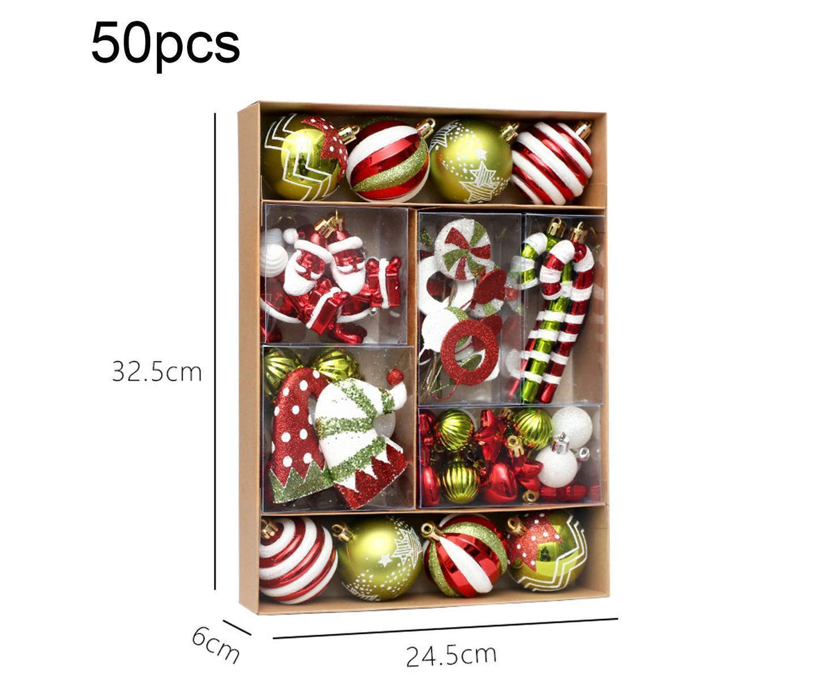 50Pcs Christmas Ornaments SetShatterproof Christmas Ball OrnamentsXmas Seasonal Decorative Assorted Baubles Pendants for Christmas Tree Party Holiday Indoor