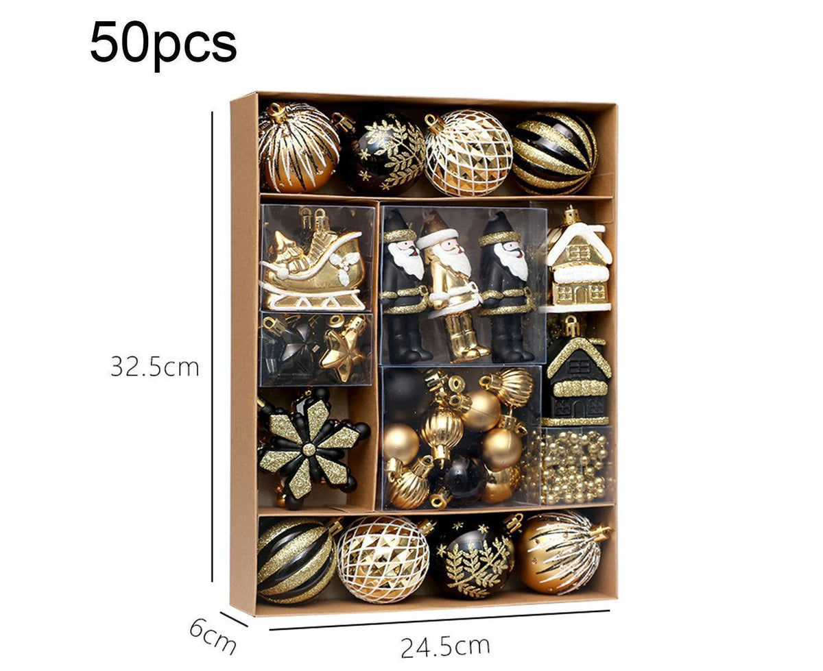 50Pcs Christmas Ornaments SetShatterproof Christmas Ball OrnamentsXmas Seasonal Decorative Assorted Baubles Pendants for Christmas Tree Party Holiday Indoor