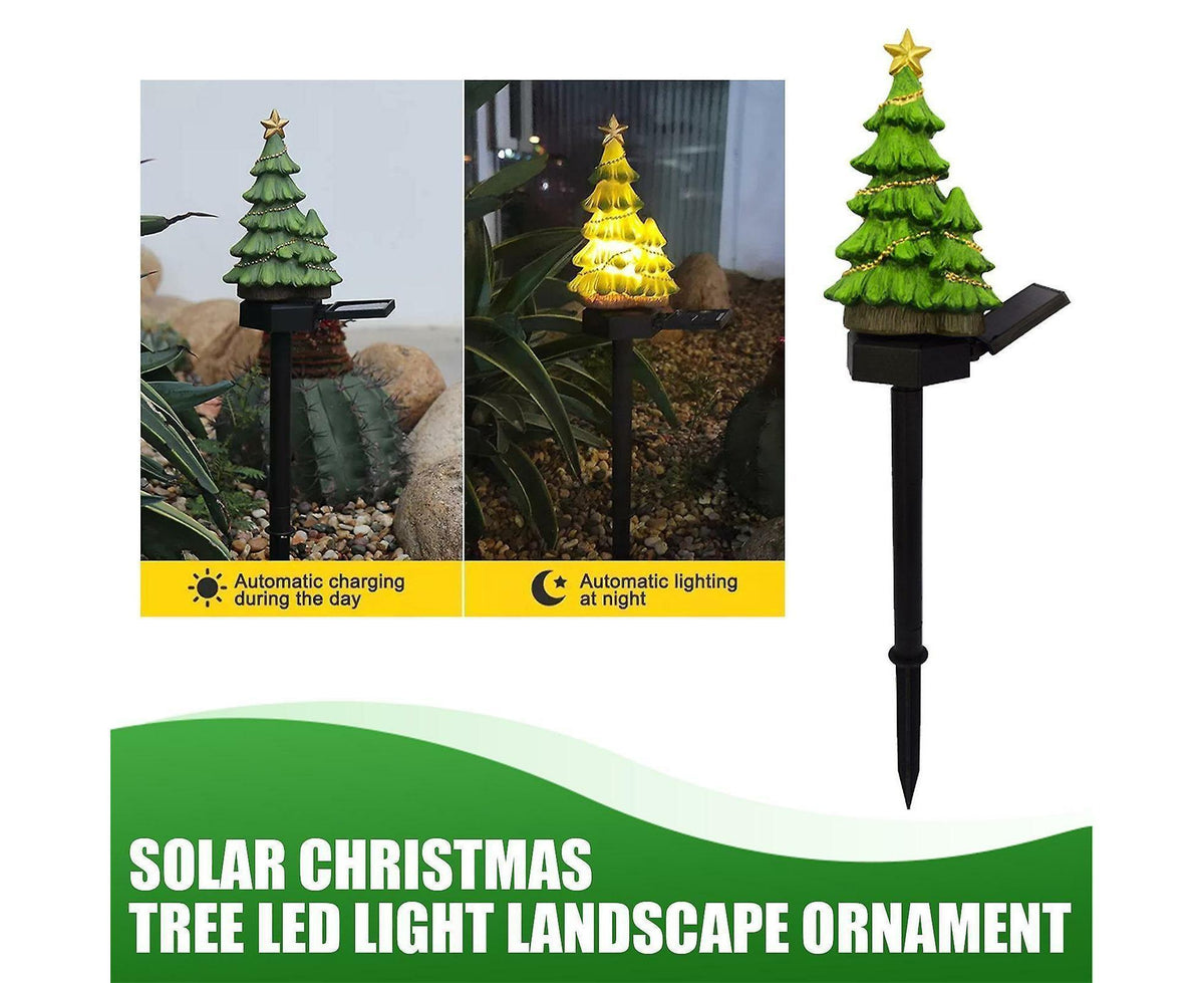 Led Solar Lights Christmas Tree Stake Lights Outdoor Garden Lights Christmas Decoration