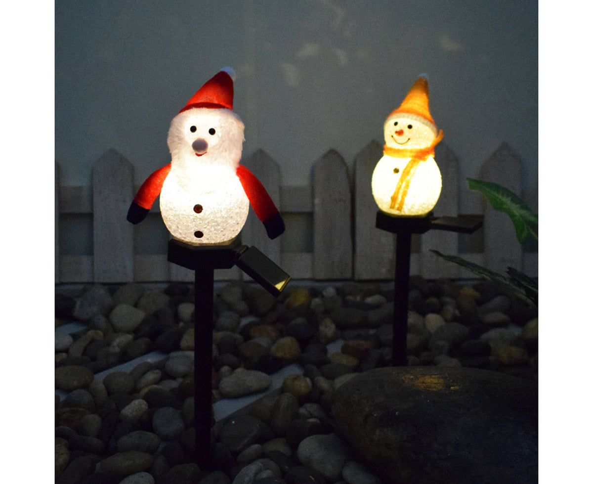 Outdoor Solar Christmas Lights, Set of 3 Snowmen for Patio, Yard, Garden, Lawn Christmas Decorations